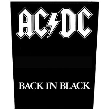 AC/DC Sew On Canvas Back Patch Back In Black Logo