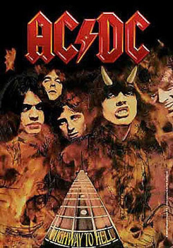 Heart Rock Bandiera Originale AC/DC Highway to Hell, Tessuto, Multicolore, 110x75x0.1 cm : AC/DC Heart Rock Bandiera Originale AC/DC Highway to Hell, Tessuto, Multicolore, 110x75x0.1 cm : AC/DC