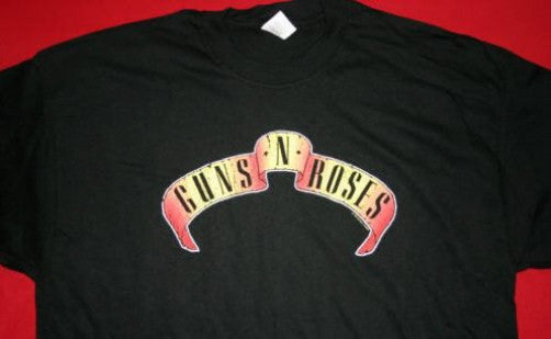 Guns n' Roses T-Shirt Scroll Logo Black Size Small New