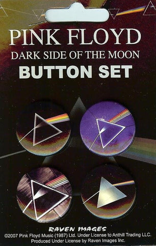 Pink Floyd Four Button Pin Set Dark Side Of The Moon