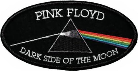 Pink Floyd Iron-On Patch Oval Dark Side Of The Moon Logo