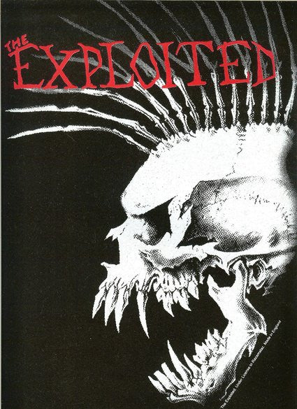 The Exploited Sew On Canvas Back Patch Red Letters Skull Logo