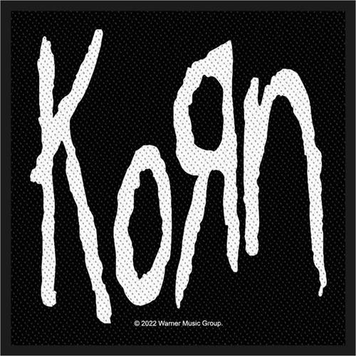 Korn Sew On Patch White Letters Logo