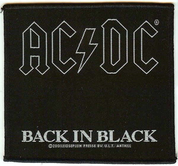 AC/DC Sew On Patch Back In Black Logo