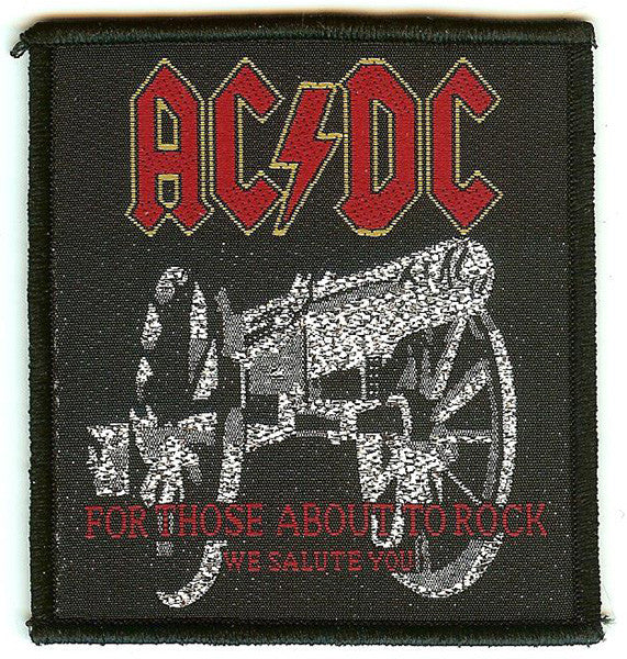 AC/DC Sew On Patch For Those About To Rock Cannon Logo – Rock Band Patches
