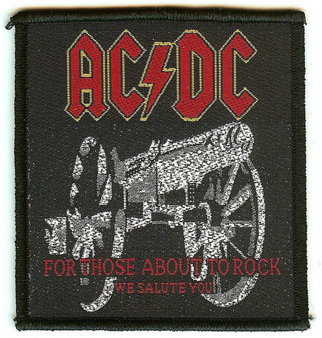 AC/DC Sew On Patch For Those About To Rock Cannon Logo 