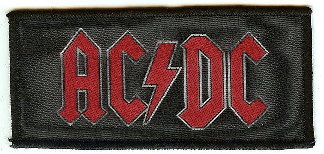 AC/DC Sew On Patch Rectangle Red Letters Logo