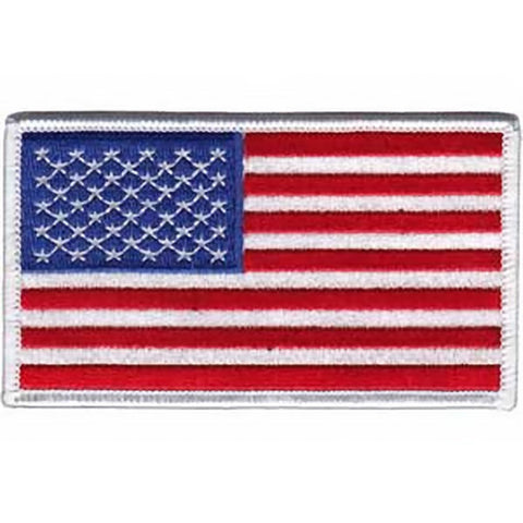 American Flag Iron-On Patch White Trim