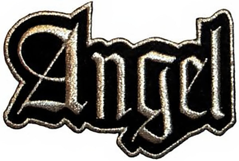 Angel Iron-On Patch Silver Letters Logo 