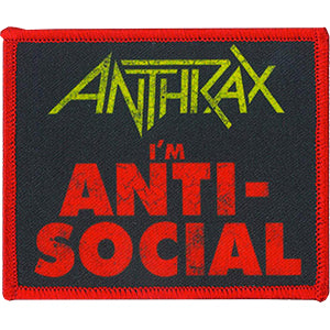 Anthrax Iron-On Patch I'm Anti-Social Logo