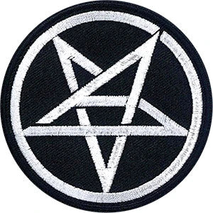 Anthrax Iron-On Patch Round White Pentagram Logo
