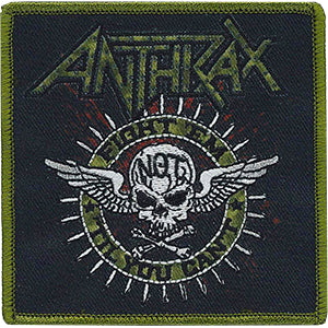 Anthrax Iron-On Patch Fight Em Til You Can't Winged Skull Logo