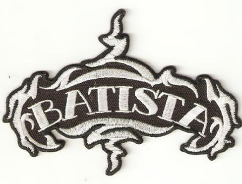Batista Iron-On Patch White Letters Logo WWE Wrestling