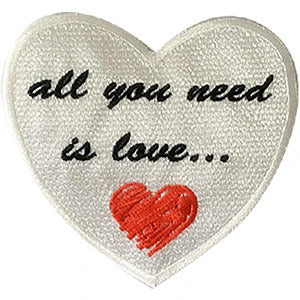 The Beatles Iron-On Patch All You Need Is Love Heart Logo