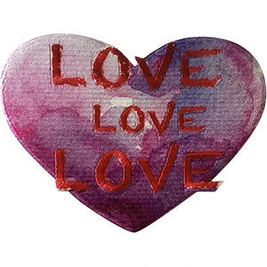 The Beatles Iron-On Patch Purple Love Heart Logo