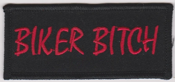 Biker Bitch Iron-On Patch Red Letters Logo