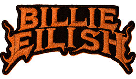 Billie Eilish Iron-On Patch Orange Letters Logo