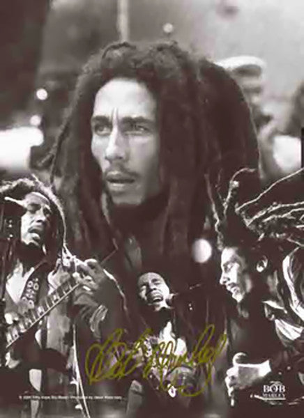 Bob Marley Poster Flag BW Collage Tapestry