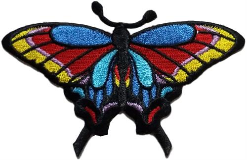 Butterfly Iron-On Patch Yellow Red And Blue