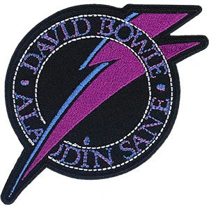 David Bowie Iron-On Patch Round Aladdin Sane Bolt Logo