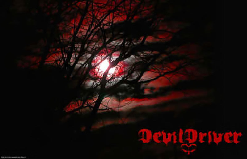 Devil Driver Poster Flag Moon Fire Logo Tapestry