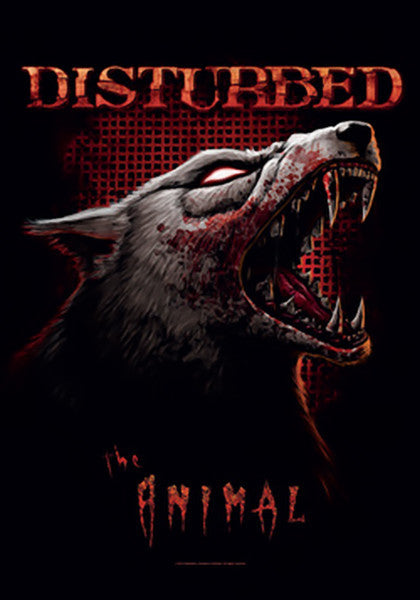Disturbed Poster Flag The Animal Wolf Tapestry