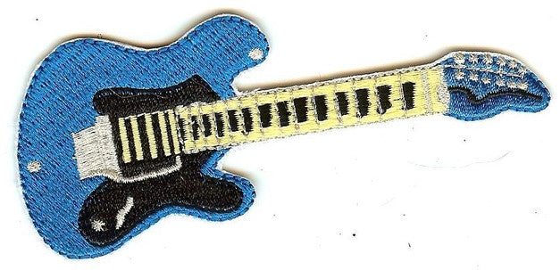 Electric Guitar Iron-On Patch Blue 