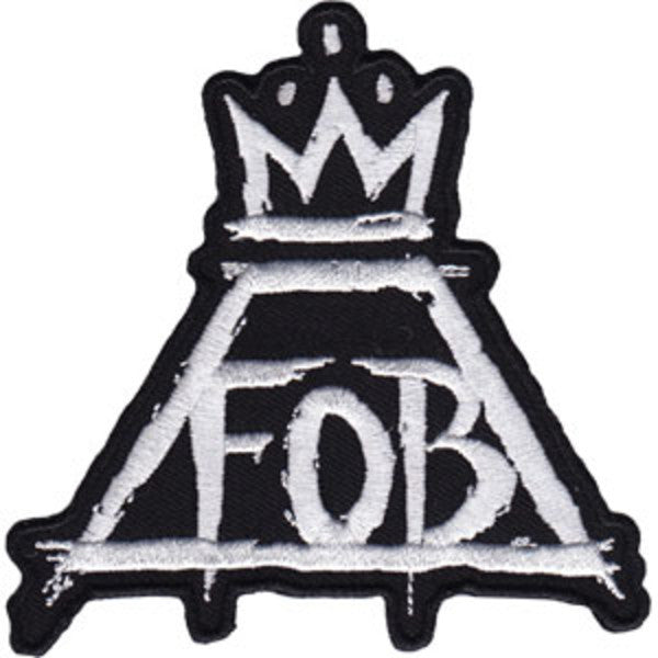 Fall Out Boy Iron-On Patch White Crown FOB Logo