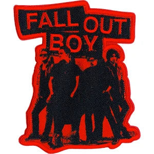 Fall Out Boy Iron-On Patch Red Stencil Group Logo