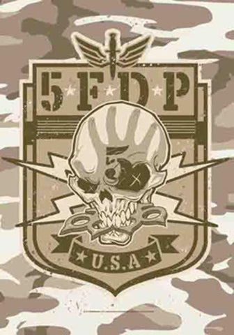 Five Finger Death Punch Poster Flag Camo Skull Tapestry