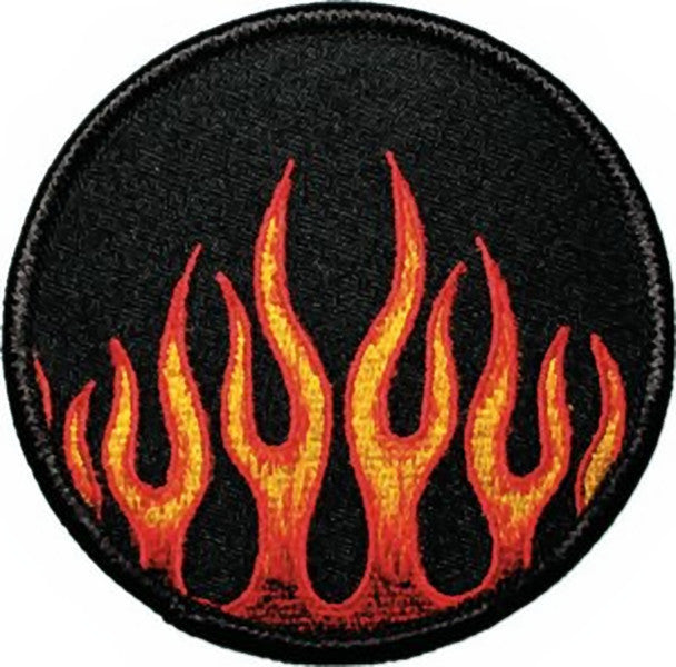 Flames Iron-On Patch Round 