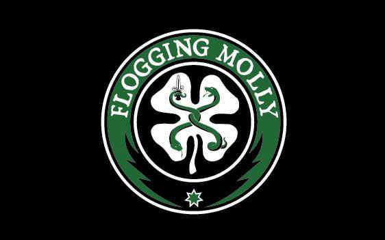 Flogging Molly Poster Flag Black Shamrock Logo Tapestry