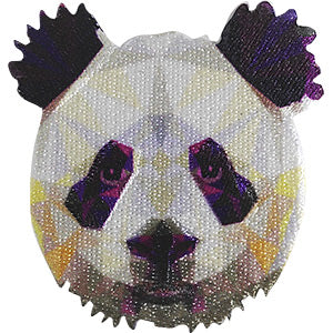 Geometric Animals Iron-On Patch Panda Bear