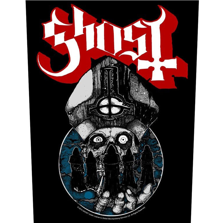 Ghost Sew On Canvas Back Patch Papa Warriors Logo