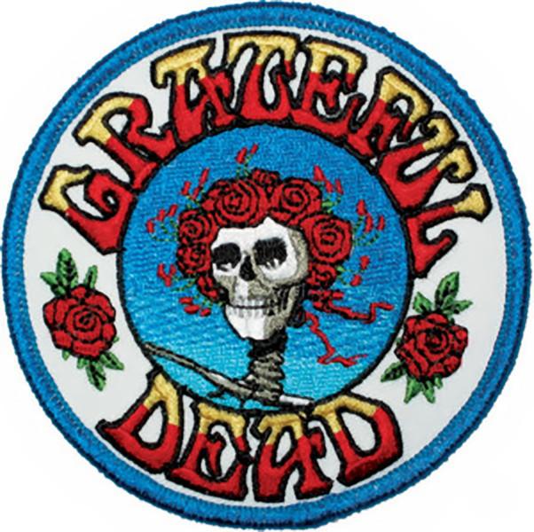 Grateful Dead Iron-On Patch Round Bertha Rose Logo