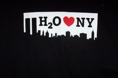 H2O T-Shirt Heart NY Logo Black Size Medium
