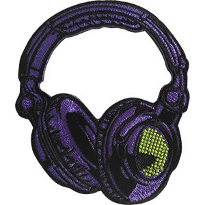 Headphones Iron-On Patch Purple