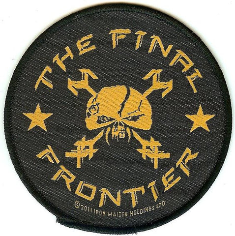Iron Maiden Sew On Patch Round Final Frontier Logo