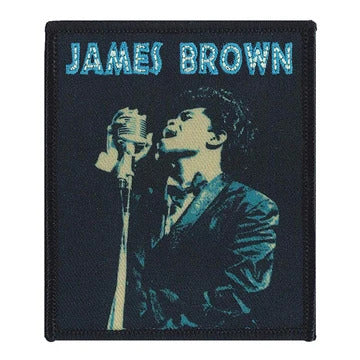 James Brown Iron-On Patch Singing Blue Logo