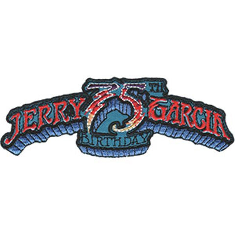 Jerry Garcia Iron-On Patch 75th Birthday Letters Logo