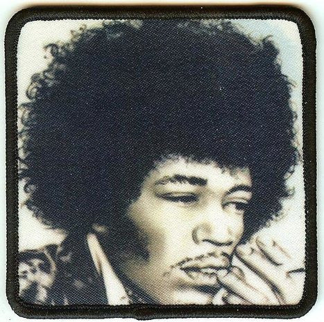 Jimi Hendrix Iron-On Patch BW Portrait