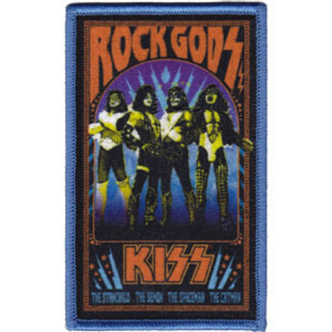Kiss Iron-On Patch Rectangle Rock Gods Logo