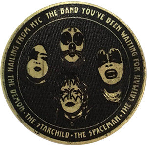 Kiss Iron-On Patch Round Hailing From NYC Logo