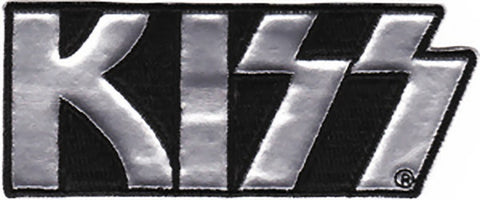 Kiss Iron-On Patch Silver Letters Logo