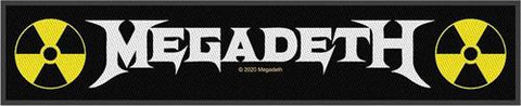 Megadeth Sew On Patch White Letters Strip Logo