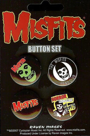 Misfits Four Button Pin Set 