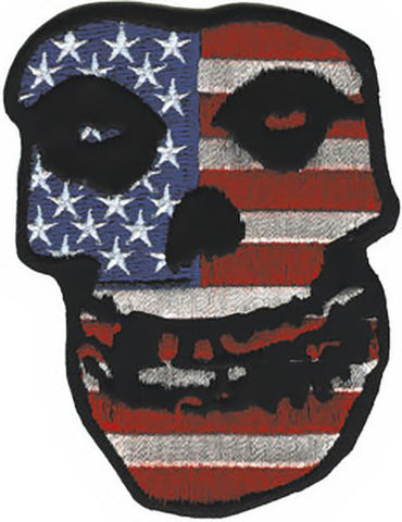 Misfits Iron-On Patch American Flag Skull Logo