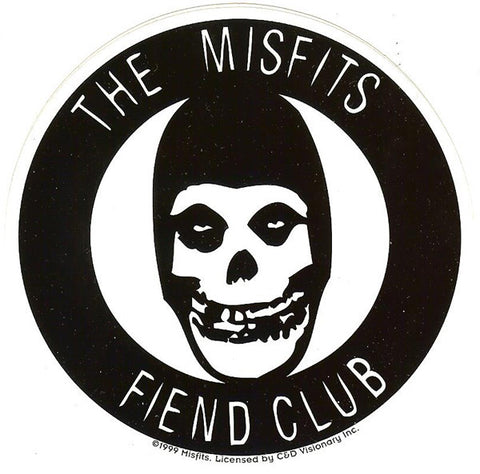 Misfits Vinyl Sticker Fiend Club Skull Circle Logo