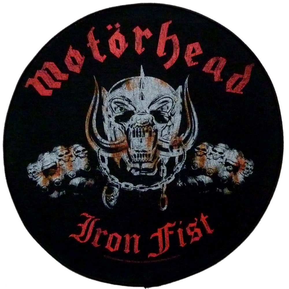 Motorhead Sew On Canvas Back Patch Round Iron Fist Logo
