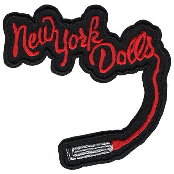 New York Dolls Iron-On Patch Red Lipstick Letters Logo
